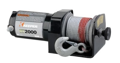  KT2000 12V Electric Winch, 2,000 lb. Capacity, Wire Rope with Hook, Free 