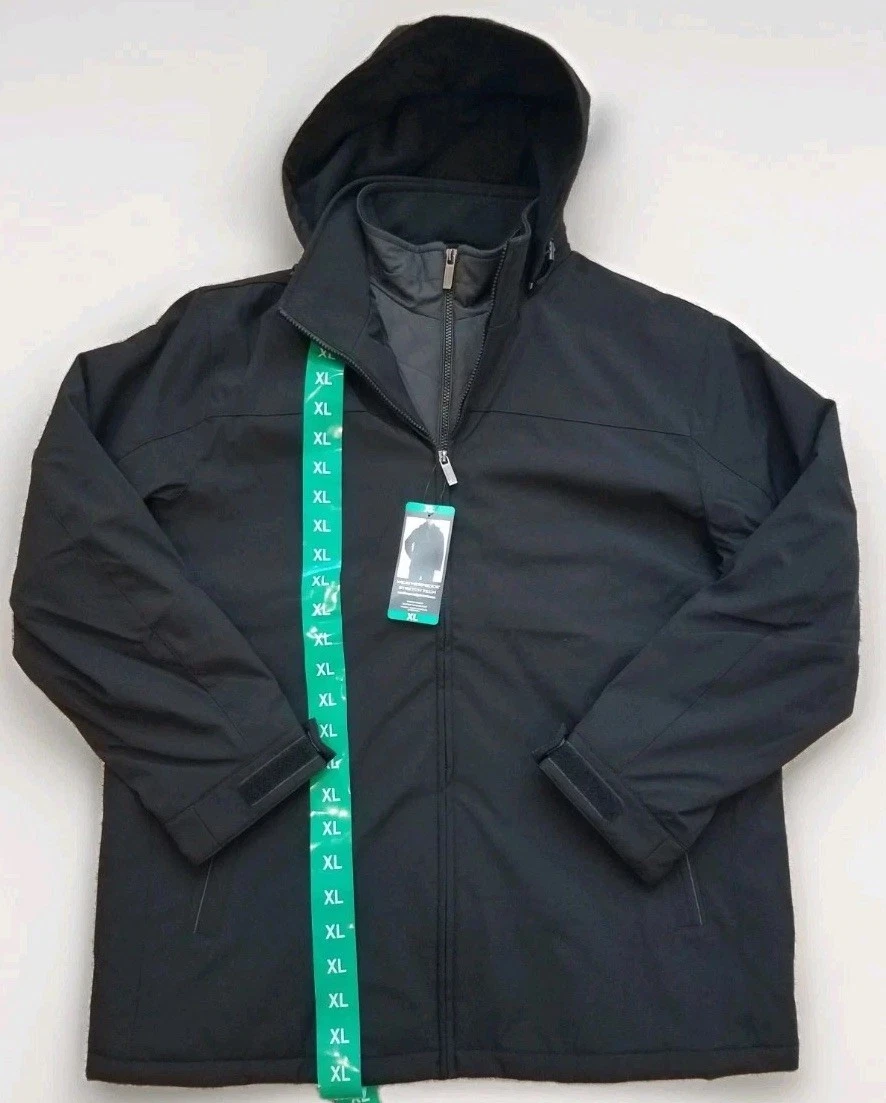 weatherproof stretch tech jacket hooded men XL windproof water resistant black