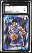 2017 Donruss Optic Basketball DeAaron Fox Rookie Shock Refractor CGC SPURS