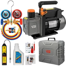 4.5 CFM AC Vacuum Pump and Gauge Set,for Mini Split/HVAC/Auto Systems,Manifol...