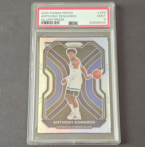 Panini Prizm 2020-21 Anthony Edwards RC #258 Silver Prizm PSA 9 Timberwolves