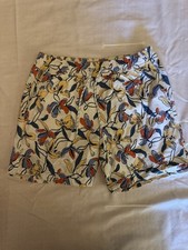 J.Crew Original Swim Trunks Men's Small Tropical Floral Ivory 6" Inseam