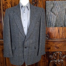 Oakton Wool Tweed Jacket Blazer Mens 42R Gray Multicolor Plaid SV