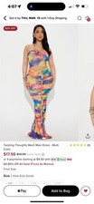 Fashion Nova Twisting Thoughts Mesh Maxi Dress - Multi