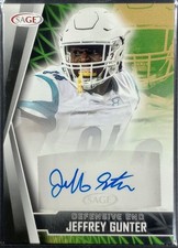 2022 SAGE Jeffrey Gunter Rookie Autograph #A-JG Black AU RC