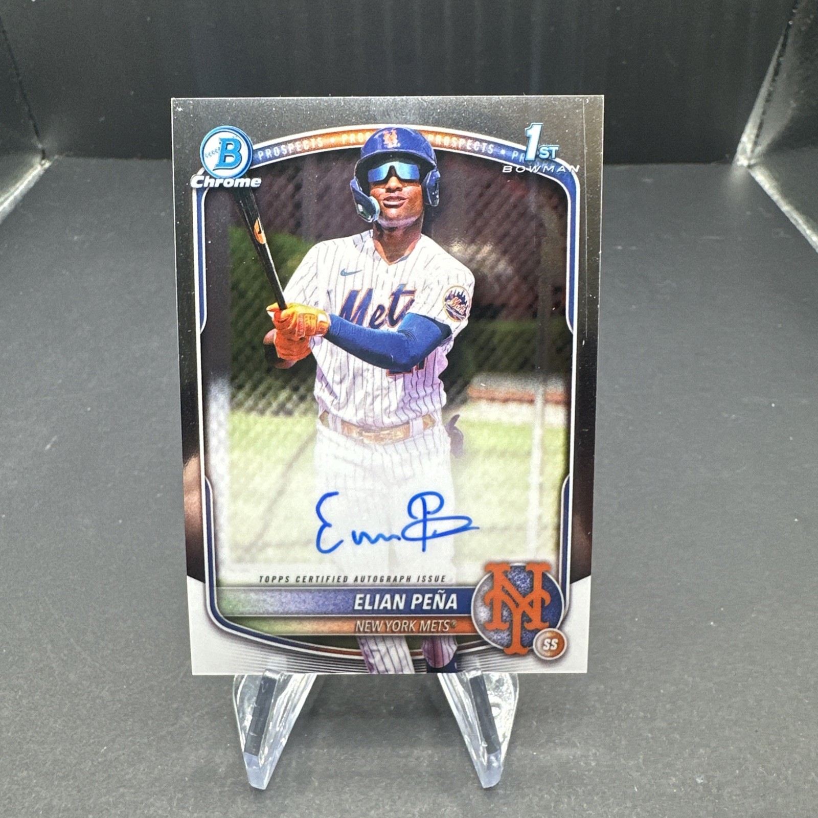 Elian Pena 1st Bowman Auto - 2025 Bowman Chrome #CPA-EP New York Mets