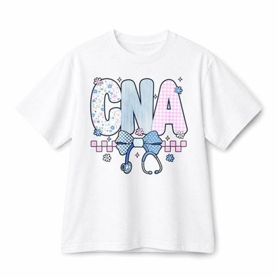 Unisex Cute CNA Stethoscope Graphic Nursing Assistant Cotton T shirt Gitf