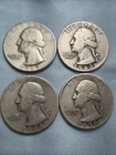 (4) Washington Quarters 1939 1943D 1948D 1950S 90 % Silver. Private Collection