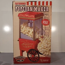 Nostalgia Hot Air Popcorn Maker Electric Old Fashioned Tabletop 6 lbs  18"x12"