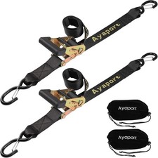 "2 Pack Boat Trailer Transom Tie Down Straps 4FT 5000Lbs with S Hooks "