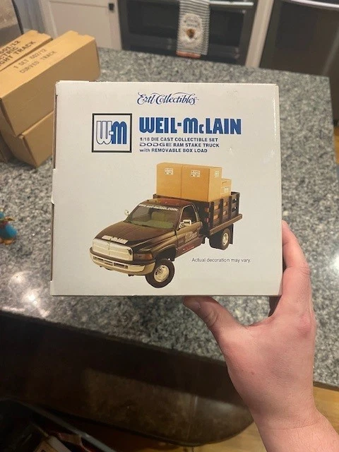 RC 2 Weil-McLain Dodge Ram 3500 Stake Truck w/Removable Box Load Die Cast 1/18 - Image 4 of 4