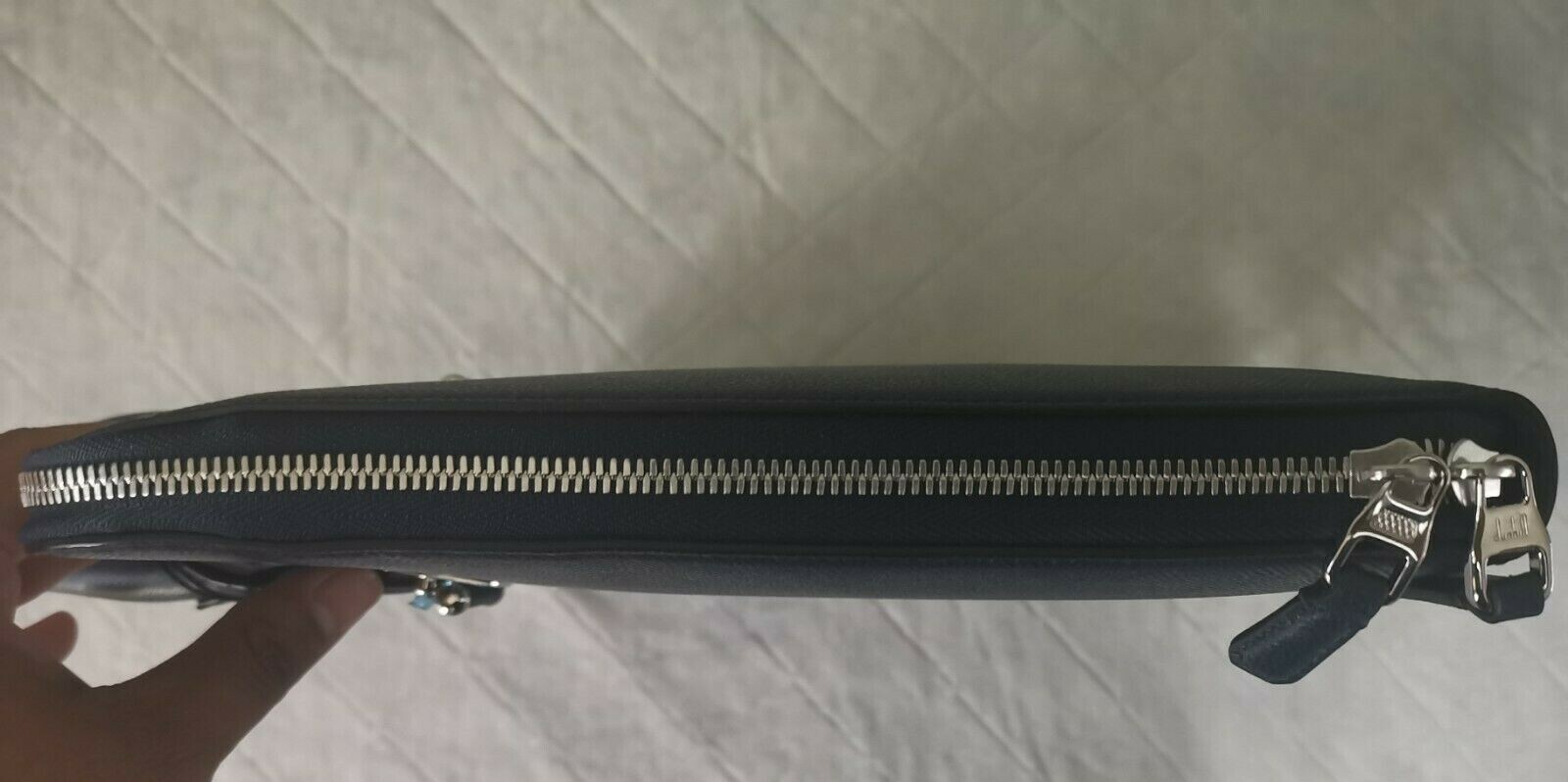 Dunhill Navy Leather Super Slim Doc Case - Luxury Gift Box Included image 4