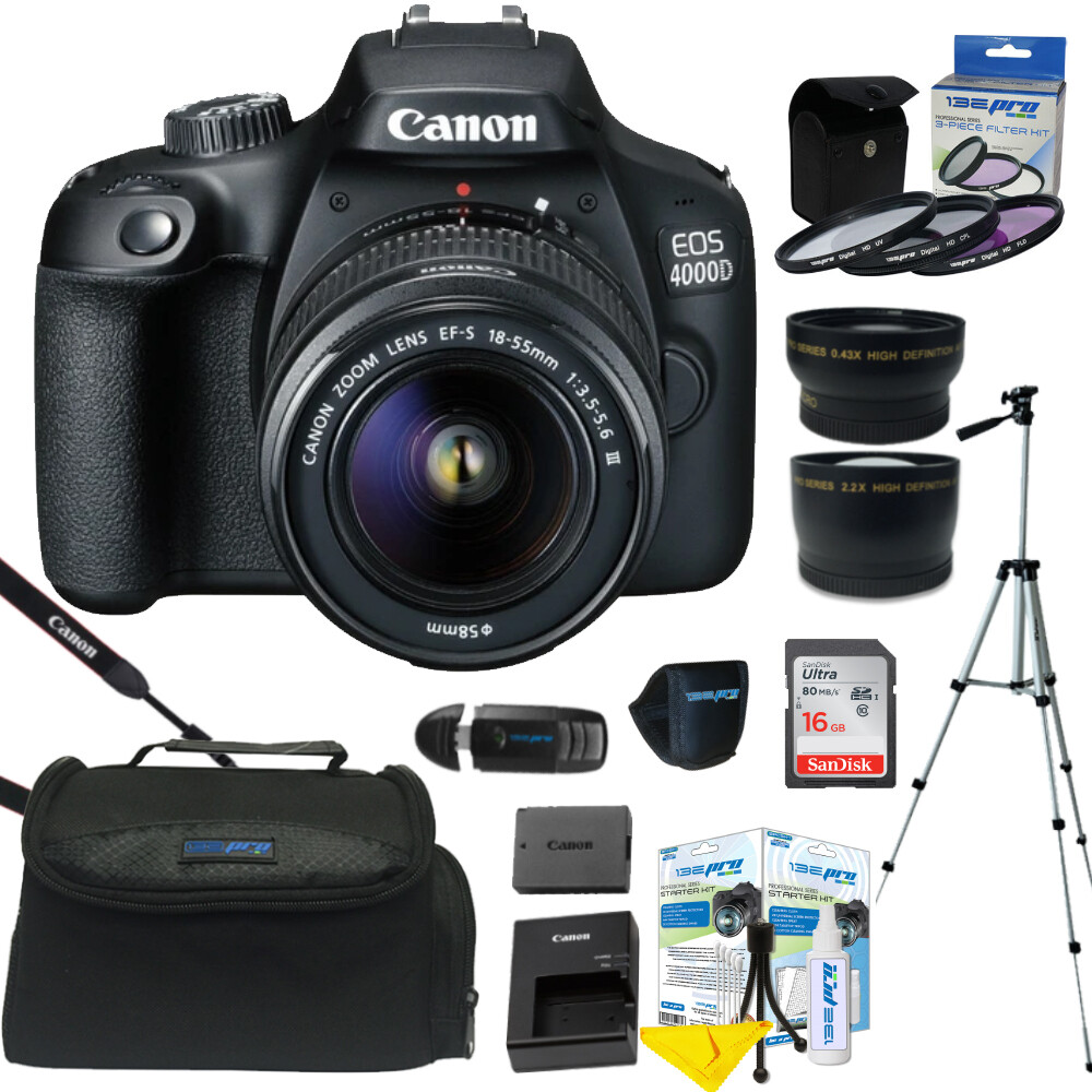 Canon EOS 4000D Rebel T100 18MP Digital SLR Camera 18-55mm Lens ALL U  NEED KIT