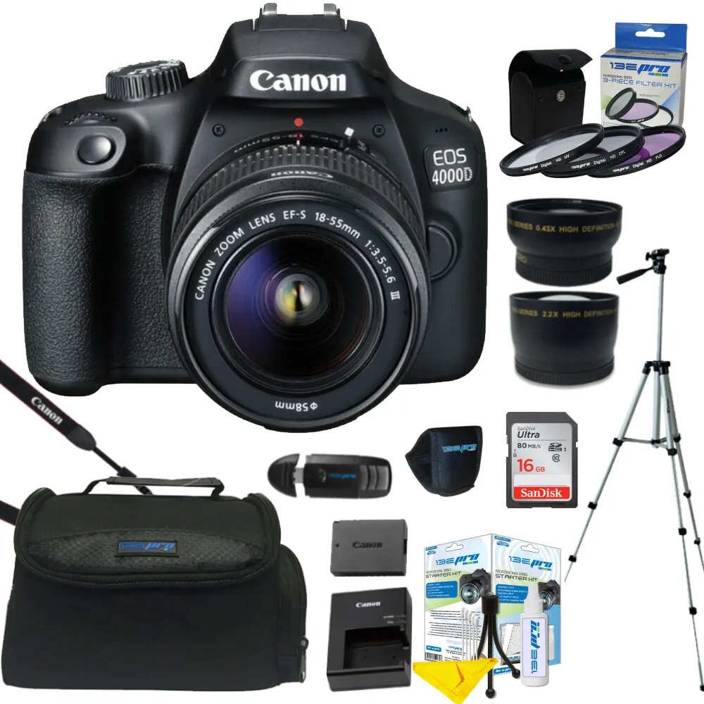 Canon EOS 4000D / Rebel T100 18MP Digital SLR Camera 18-55mm Lens ALL U  NEED KIT