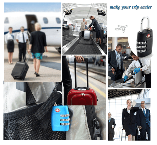 TSA-Zulassung Gepäck Reise Koffer Taschenschloss [3-stellige Kombination] Vorhängeschloss zurückgesetzt - Bild 9 von 17