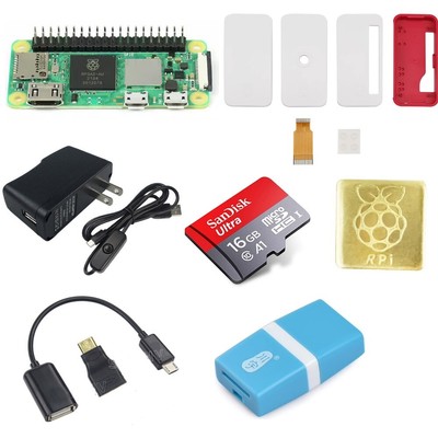 Raspberry Pi Zero 2 WH Starter Kit Board Power Supply Case Heatsink SD Card OTG