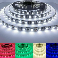 5M 5050 300LEDs Strip Light Car DRL DIY Tape Lamp Black PCB Waterproof IP65 12V