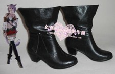 Final Fantasy 14 Miqo'te Black Short Girls Cosplay Shoes Boots