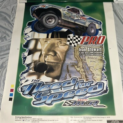 Ivan Stewart Poster Plastic 38 By 50  The Need For Speed TEAM M&R