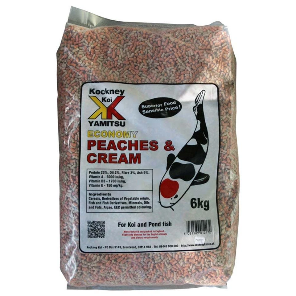 Kockney Koi Economy Peaches and Cream Pond Sticks - 6kg | Fish Food
