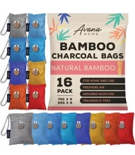 (16 Pack) Bamboo Charcoal Air Purifying Bag - Charcoal Bags Odor Absorber