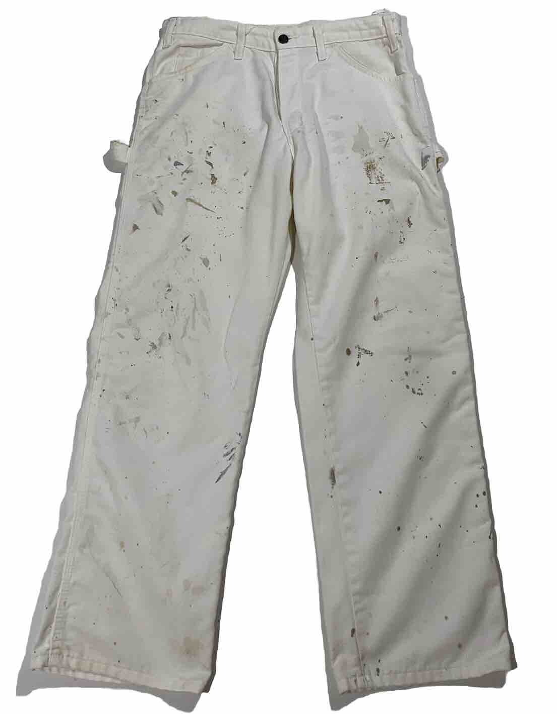 Dickies White Paint Splatter Painter Pants Men's Size… Gem