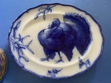 Royal Doulton Flow Blue Turkey Platter  1882 - 1890