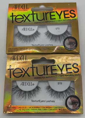 Lot Of 2- Ardell TexturEyes Lashes #575 & #578 -  1 Pair Natural Hair Each Style