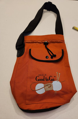 Eagle Good To Go Orange Tote Bag Knitting Bag Drawstring Closure