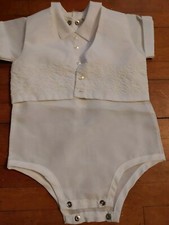 Vtg Madonna Boys Baptismal Outfit 3 Piece Maybe 3 Month 16"