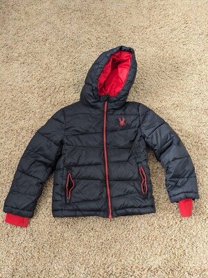 Spyder Kids XS 5/6 Black Red Puffer Ski Jacket Coat