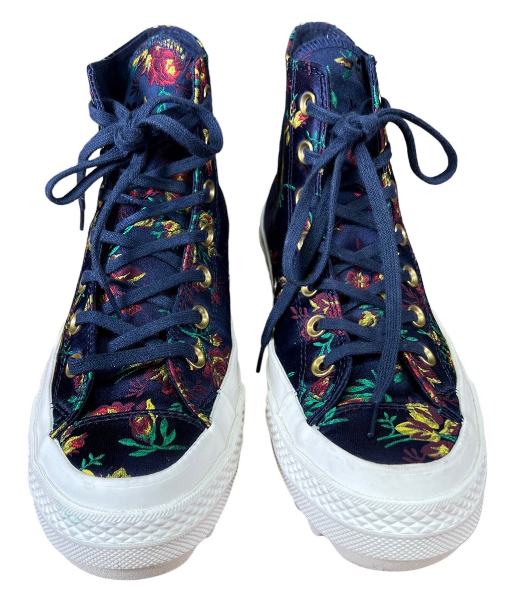 Converse Platform CTAS Lift Ripple Obsidian Navy Floral Sneakers, Women’s  Size