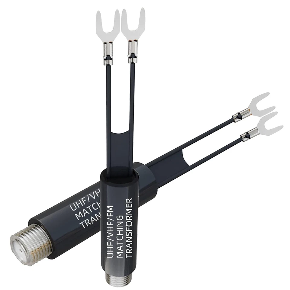 UHF VHF FM 75-300 Ohm TV Antenna Matching Transformer Coaxial Cable Adapter - Image 3 of 4