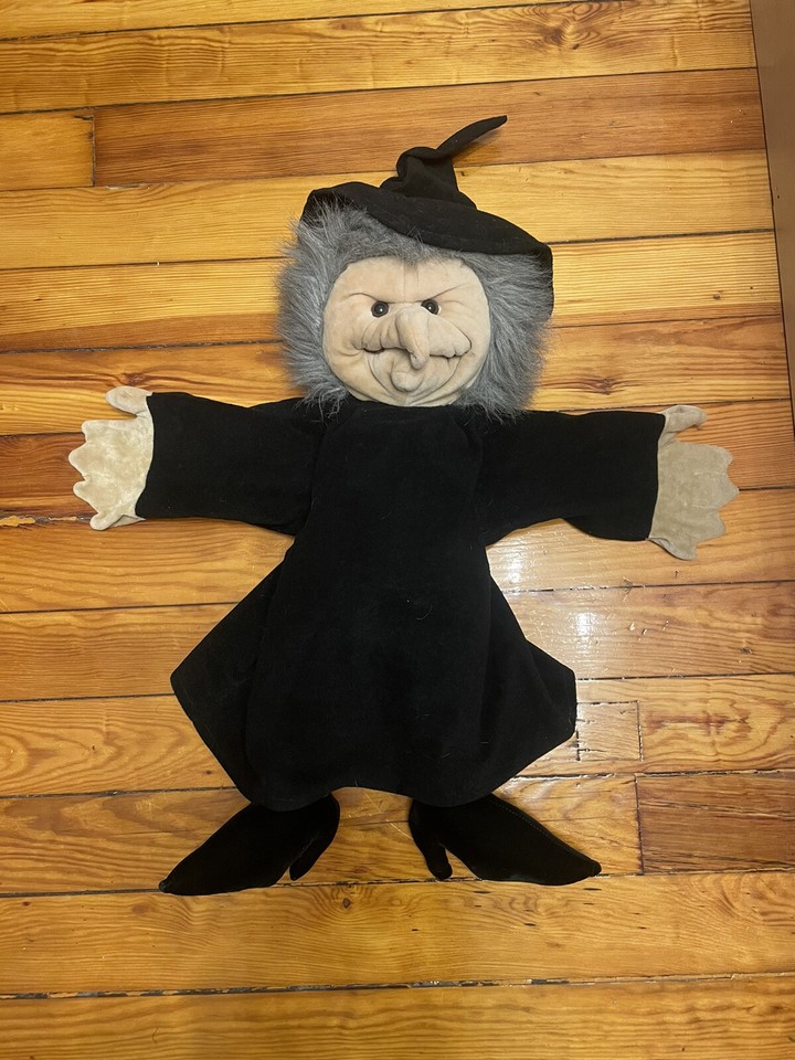 Folkmanis Witch Puppet FolkTails Hand Puppet Plush 26” Halloween ...