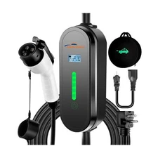 Electric Vehicle Charger Level 1 & 2 16 Amp EV Charging Station Includes NEMA...