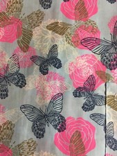 Scrub Top SIZE X-SMALL PINK ROSE  BUTTERFLY NWT Nurse Work Medical VET UNIFORM