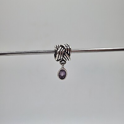 Original Pandora Amethyst zusammengebunden Dangle Charm ALE 925 #790476PAM