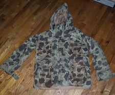 VTG CABELAS Size L USA GoreTex Frogskin Camo Hooded Hunting Jacket Coat Mens