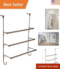 Elegant Bronze 3-Tier Over The Door Towel Rack for Effortless Bathroom Style