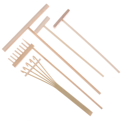 5Pcs Bamboo Zen Garden Rake Meditation Tools Home Decor Relaxation Handcraf^^i