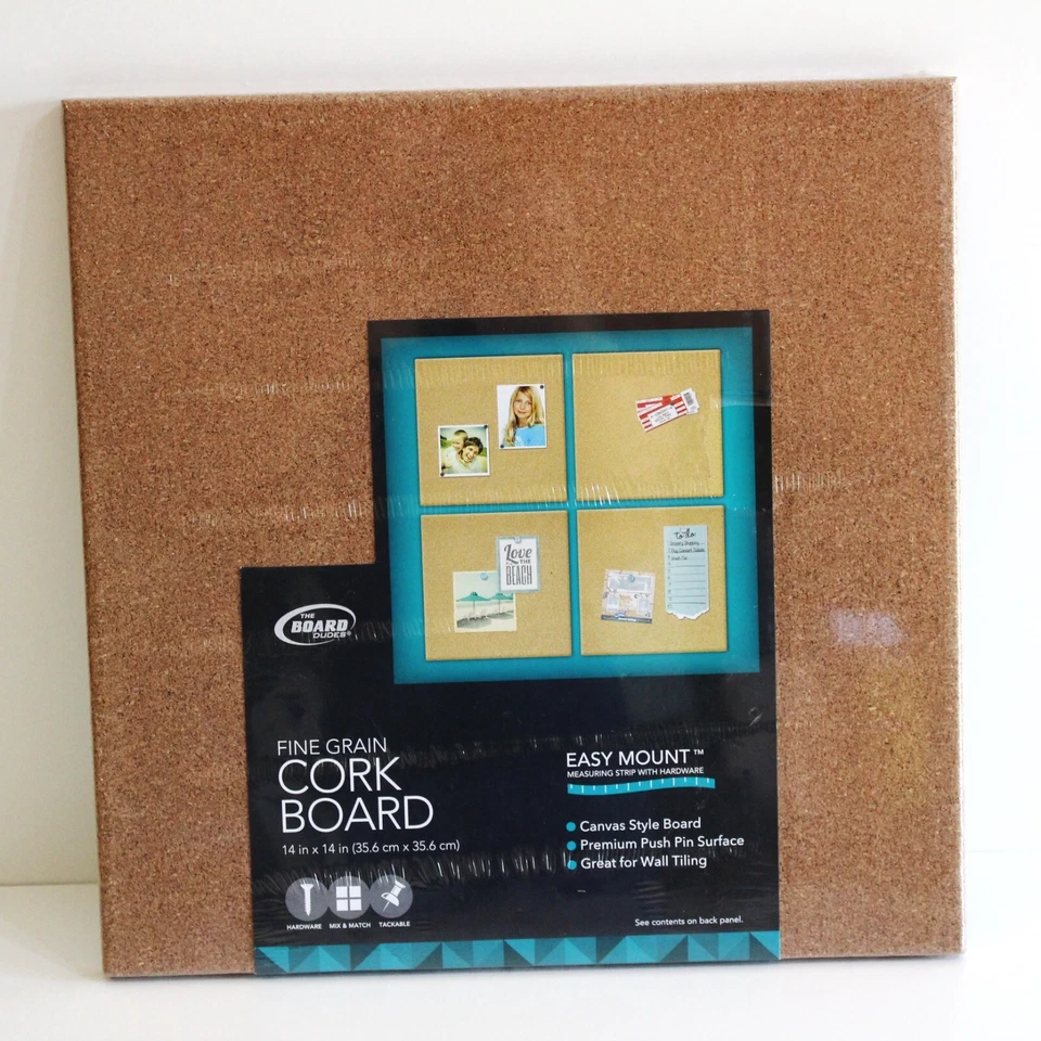 Cork Board 14 x 14" Square Canvas Style Wall Hanging School - Image 2 of 4