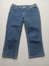 Chico's Women Jeans 0.5 Blue Capri Dark Stretch Mid Rise