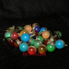 6 Pezzi Tappo Bottiglia Snuff Agata Giada Intarsiato Bronzo Cina 12mm-16mm Consegna Casuale