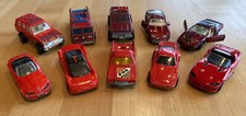 Vintage Hot Wheels, Matchbox, Yatming 1:64 Red Sports Cars - Lot of 10