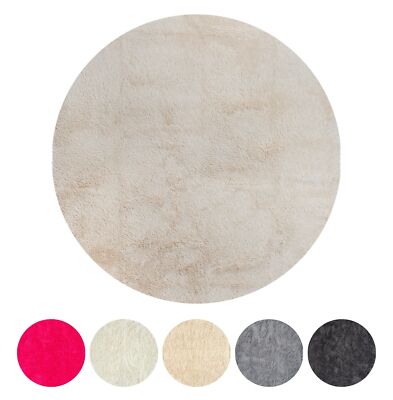 Hochflor Shaggy Langflor Wohnzimmer Super Weich Soft Uni Viele Farben Rund