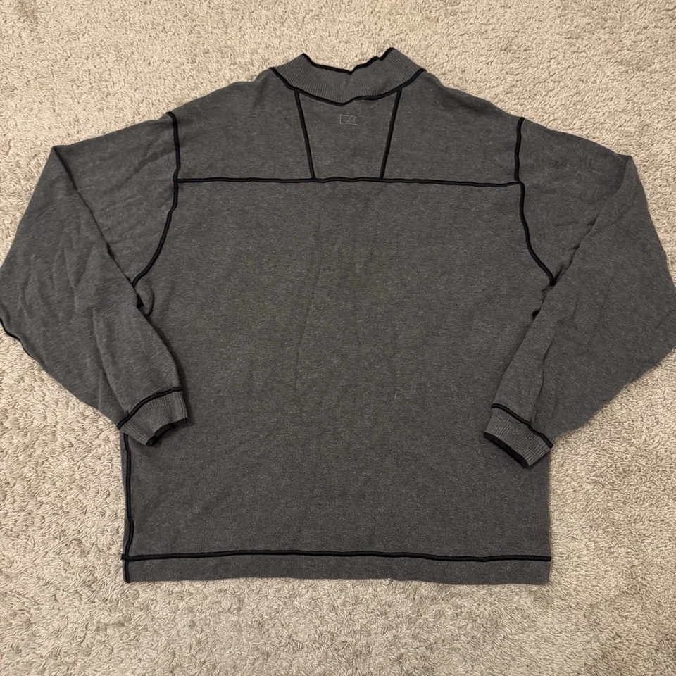 Cutter & Buck Overtime Half Zip Men’s XL Sweater Gray MCK00492 Overknit Pullover - Image 2 of 4