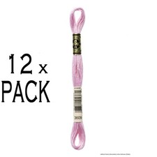 12x DMC Embroidery thread Mouline Special 117MC -3609, 6 stranded, 8m