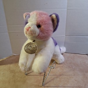 Russ Yomiko Dreamers Plush Purple Pink White Kitty Cat Laying 14" Beans In Belly