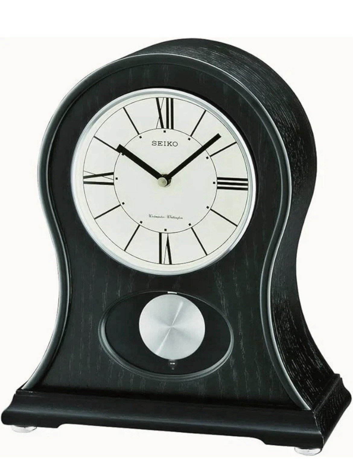 SEIKO QXQ027KLH Oak Westminster/Whittington Chime Mantel Clock, Black, 12.25 x 8