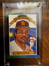 1989 Donruss Diamond Kings #6 Tony Gwynn ERROR White Dot Cheek + Purple Neck Spo